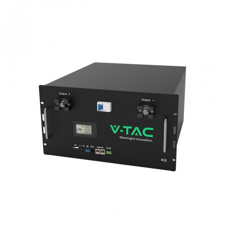 V-Tac Batteria di Accumulo 5.12kWh Litio-Ferro-Fosfato con BMS per inverter  fotovoltaico (51.2V 100Ah)