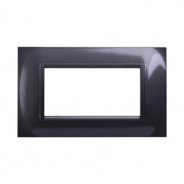 PLACCA 4 POSTI QUADRATA ACCIAIO SCURO LIVING ETTROIT LN89407